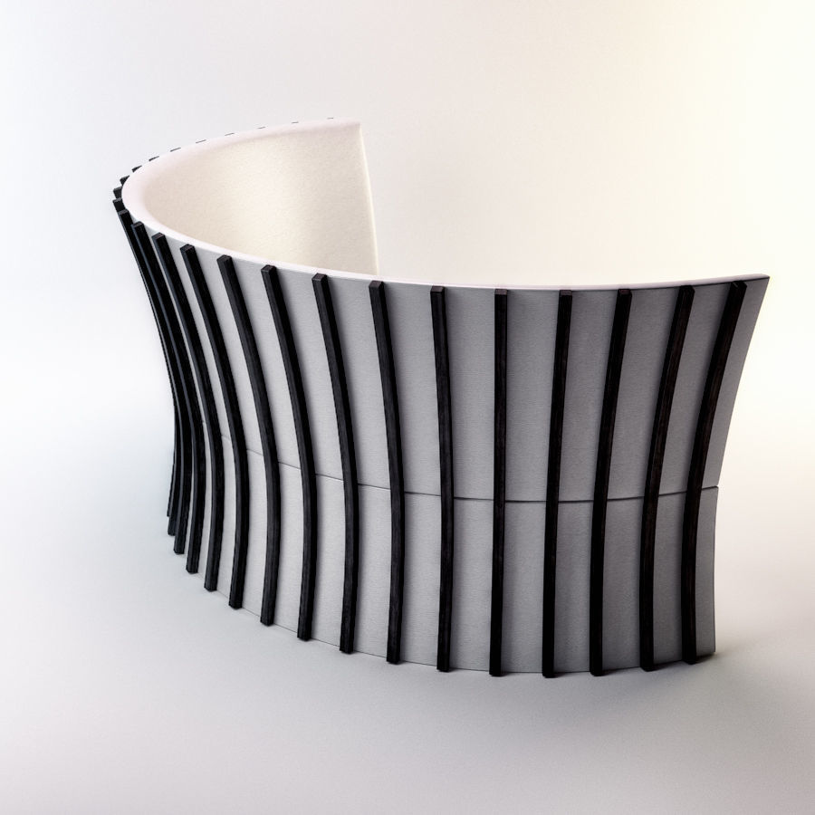 Round sofa 3D model_6