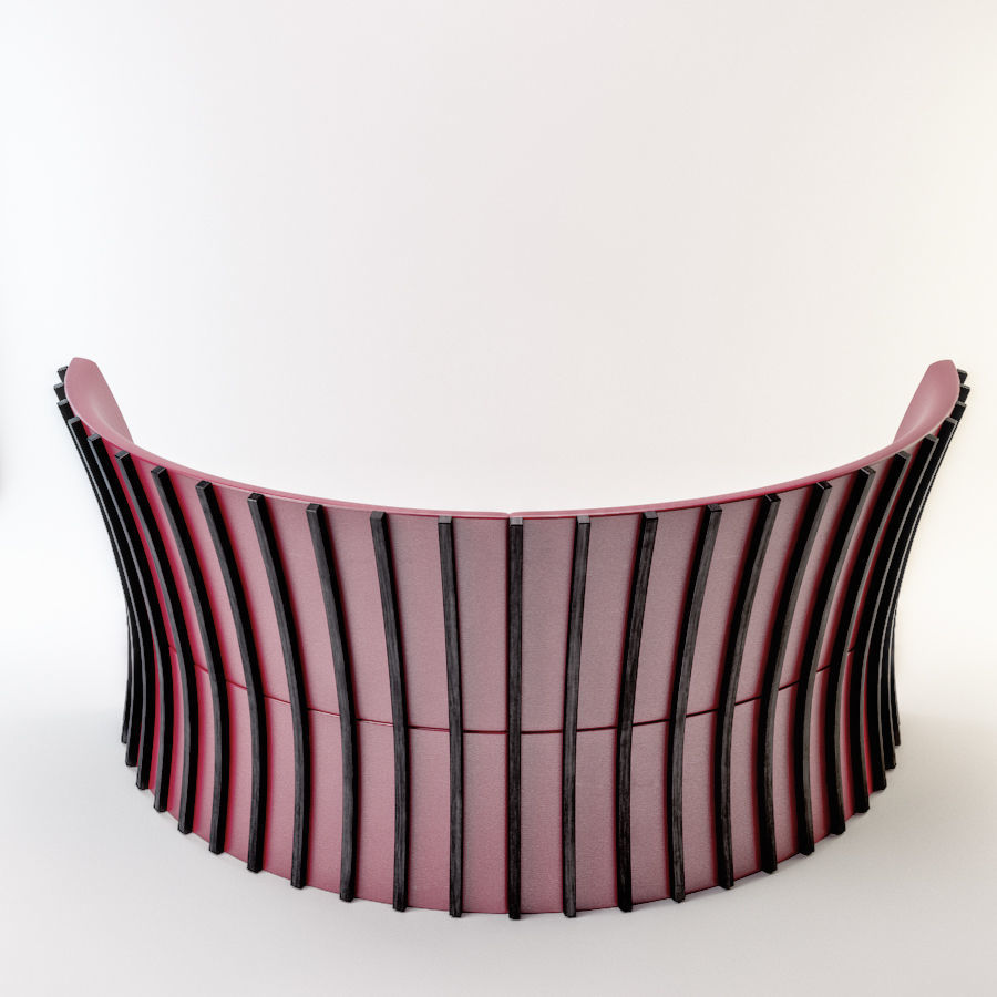 Round sofa 3D model_2