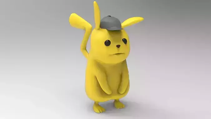Pikachu wearing hat 3D print model