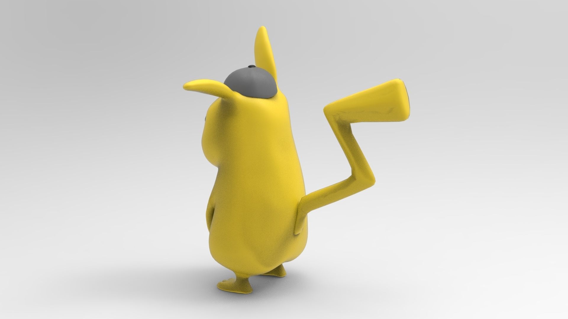 Pikachu wearing hat 3D print model_3