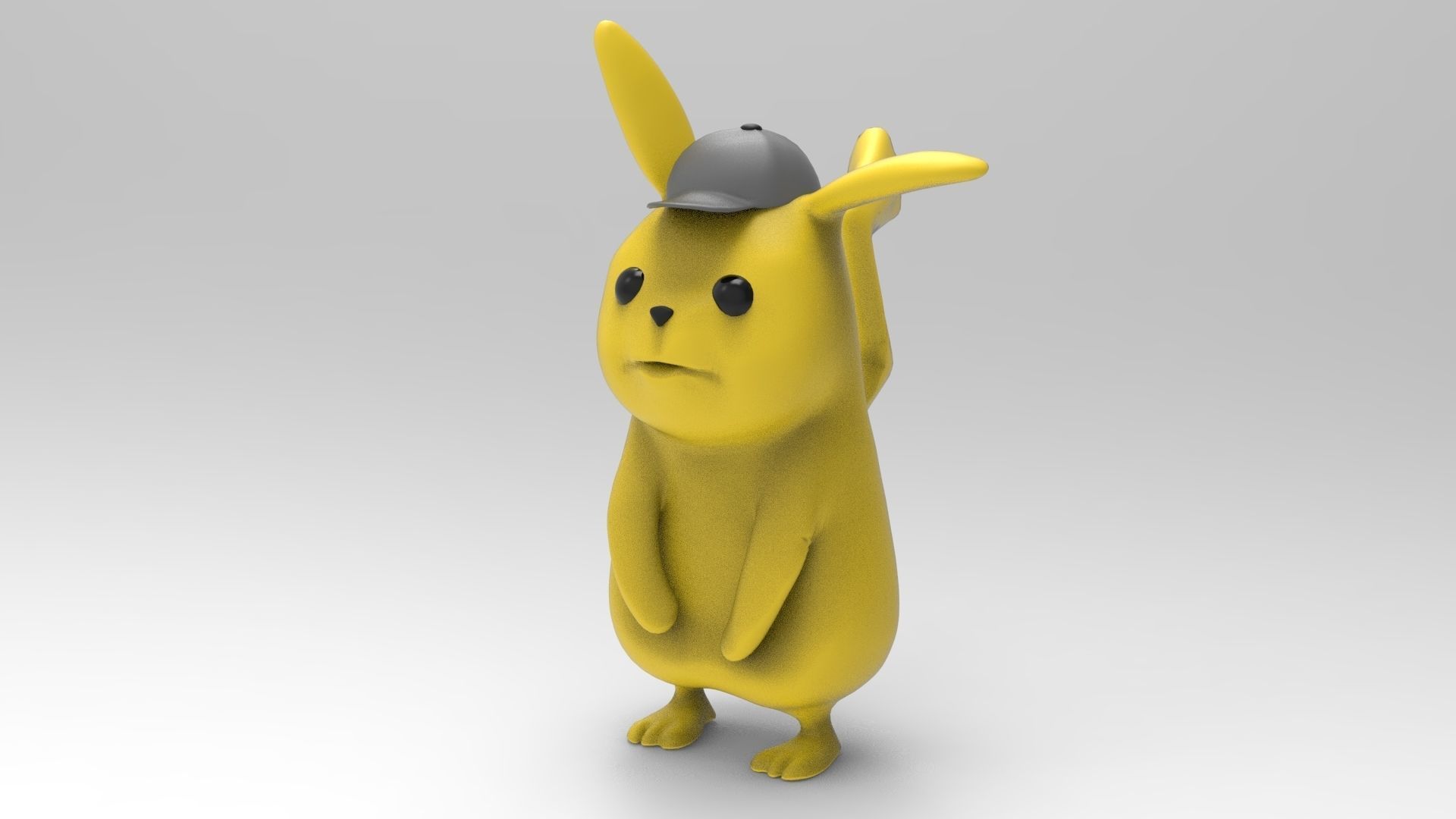 Pikachu wearing hat 3D print model_1