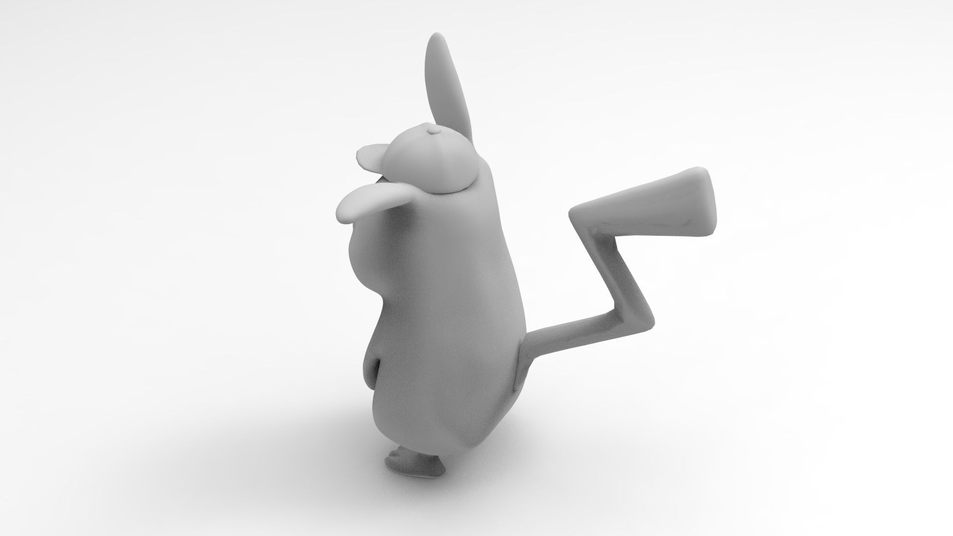 Pikachu wearing hat 3D print model_7