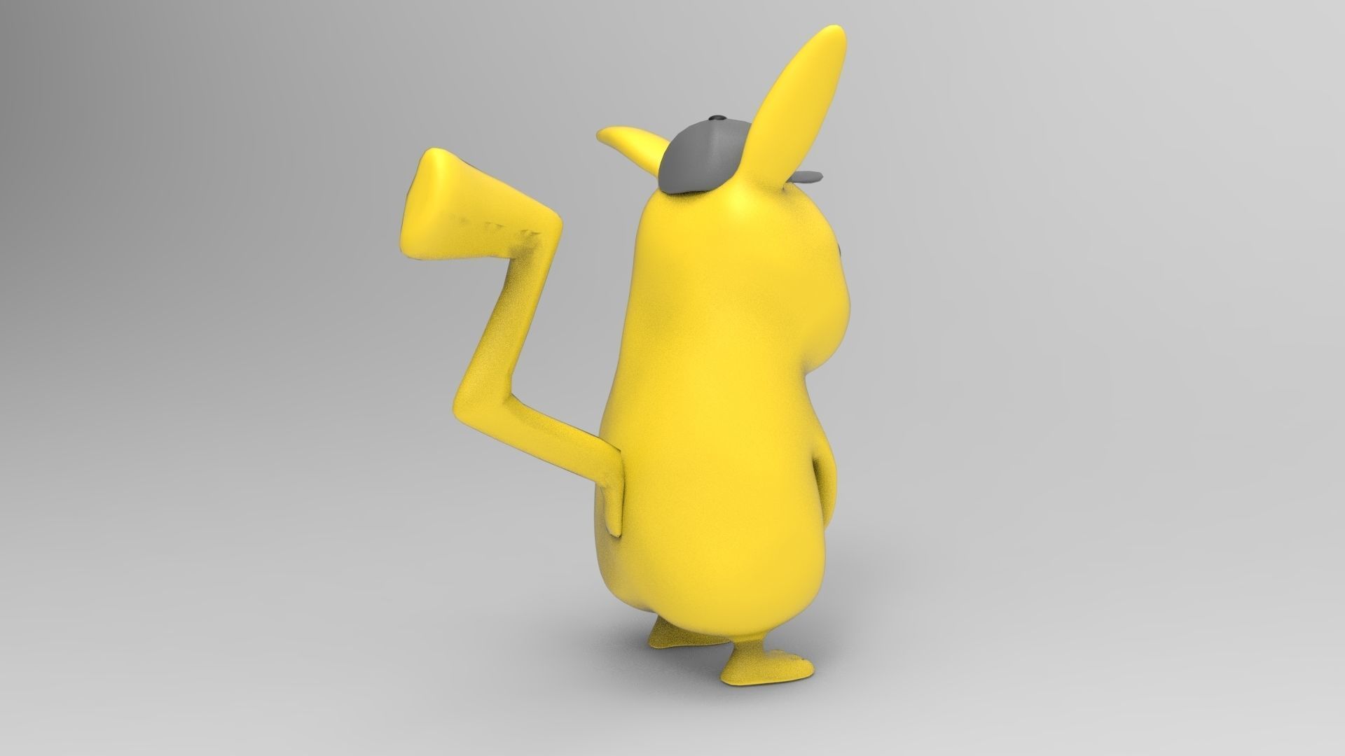 Pikachu wearing hat 3D print model_2