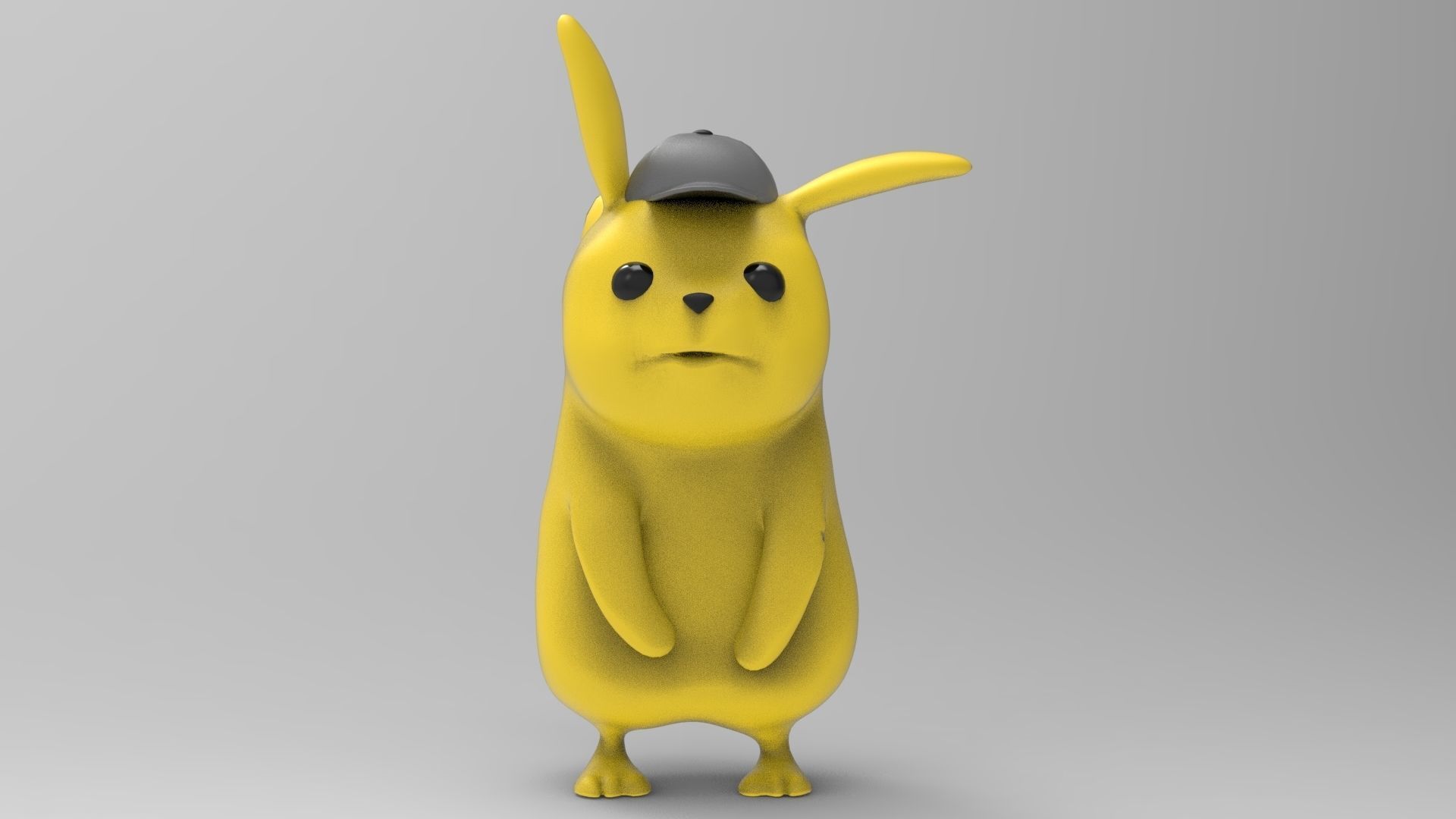 Pikachu wearing hat 3D print model_4