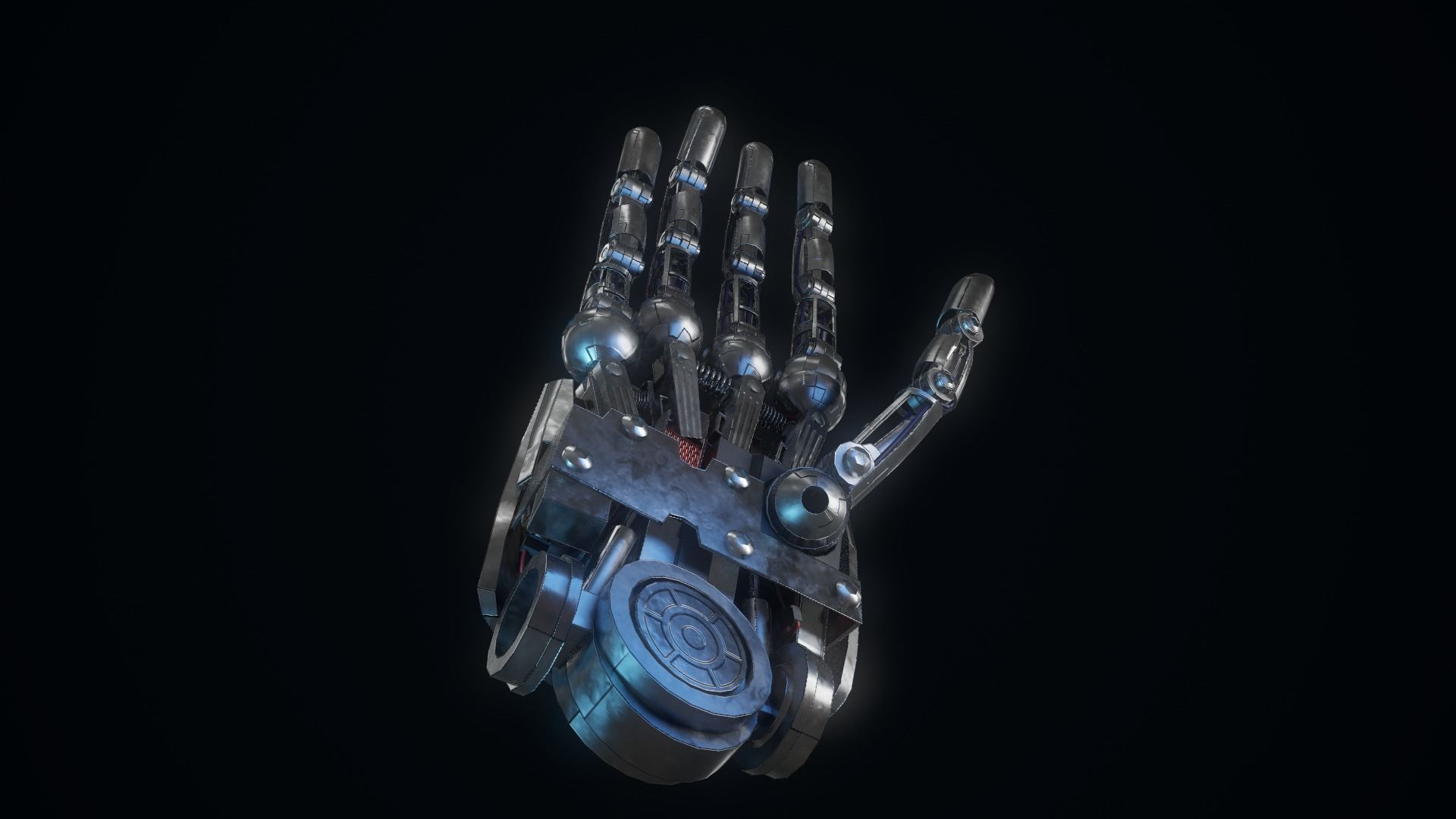 Humanoid Robotic Hand Low-poly 3D model_5