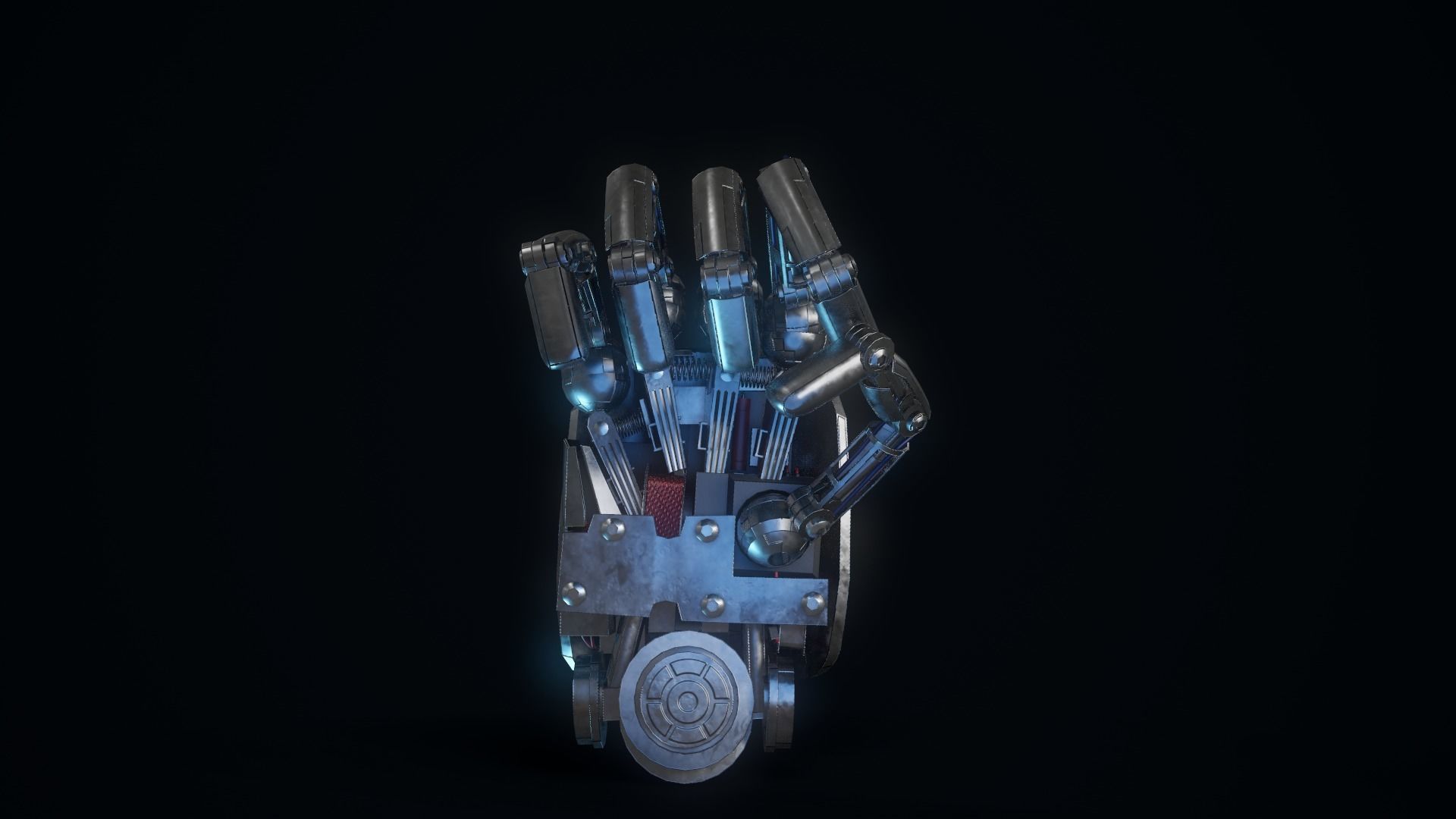 Humanoid Robotic Hand Low-poly 3D model_6