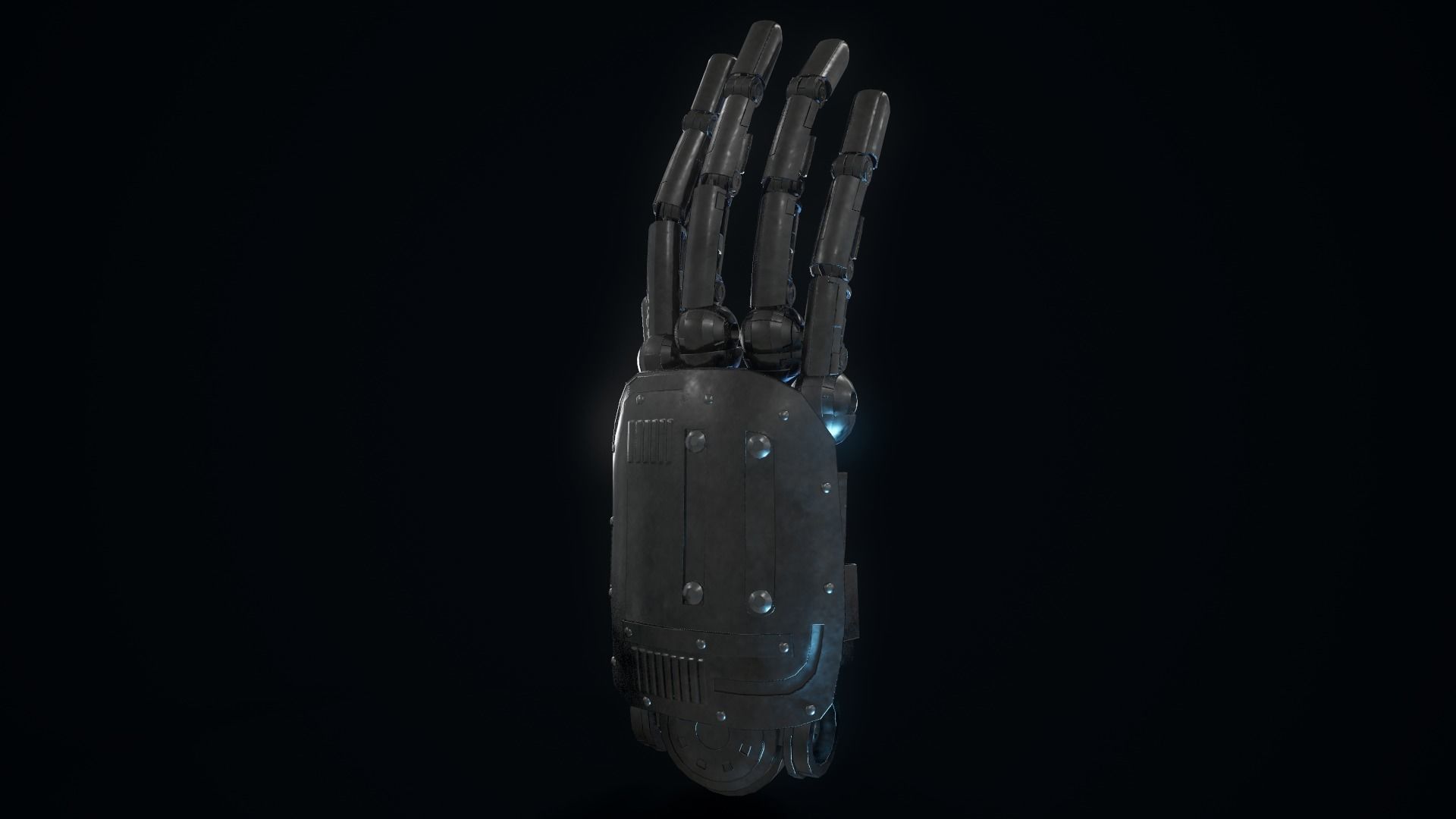 Humanoid Robotic Hand Low-poly 3D model_15