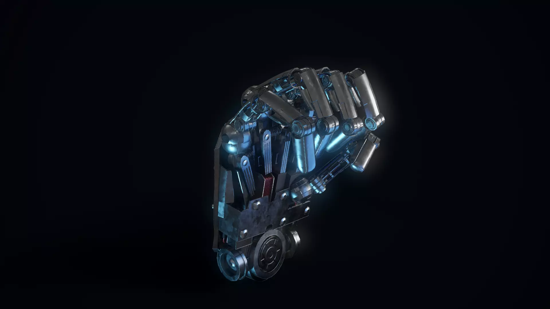 Humanoid Robotic Hand Low-poly 3D model_0