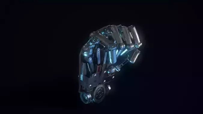 Humanoid Robotic Hand Low-poly 3D model
