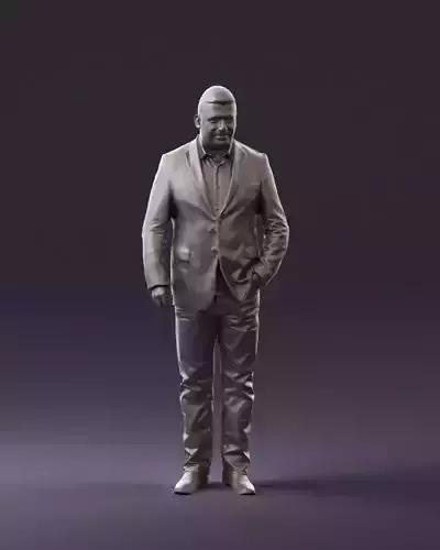 Man in black suit top jeans 0837 3D Print Ready