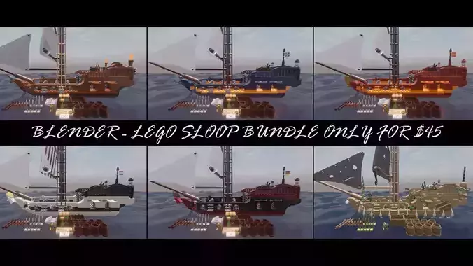 LEGO - SLOOPS BUNDLE - Rogue Film Productions 3D model
