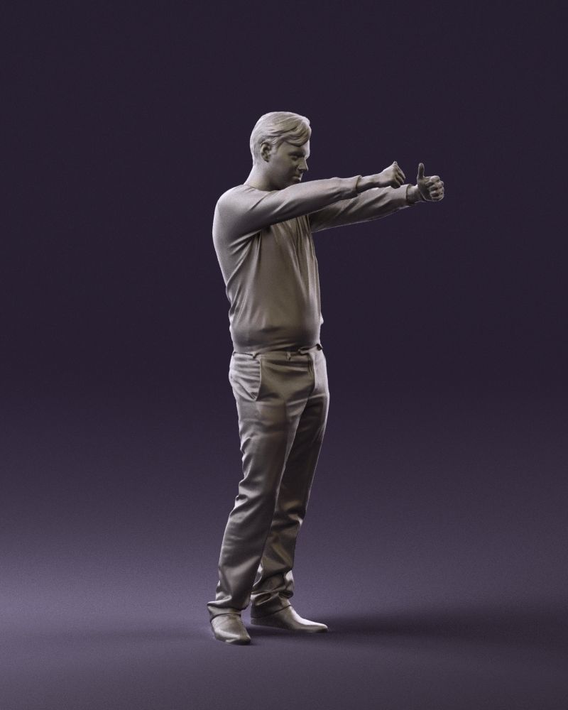 Man in blue top holding hans as photographer 0838 3D model_10