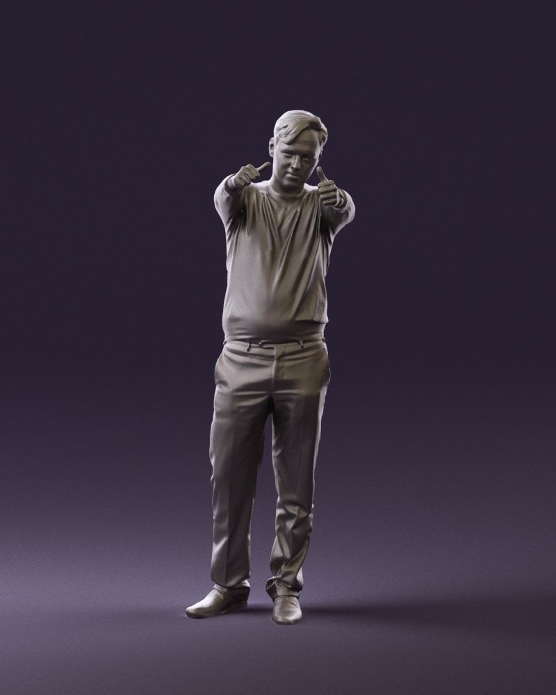 Man in blue top holding hans as photographer 0838 3D model_37