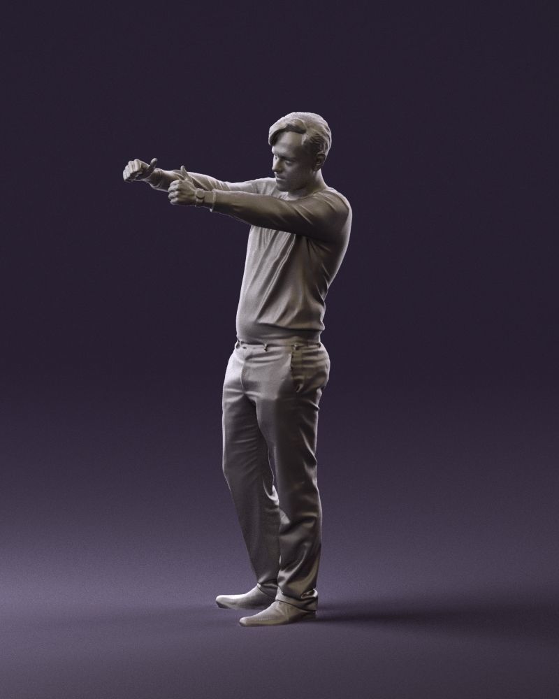 Man in blue top holding hans as photographer 0838 3D model_28