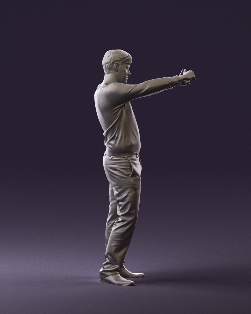 Man in blue top holding hans as photographer 0838 3D model_13