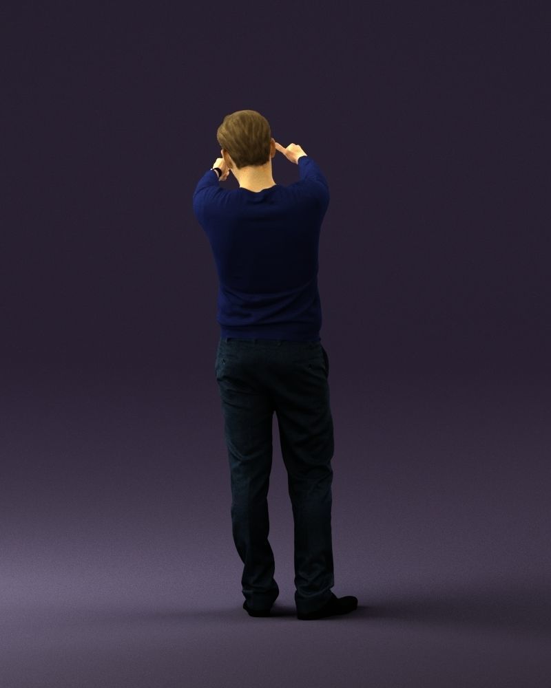 Man in blue top holding hans as photographer 0838 3D model_18