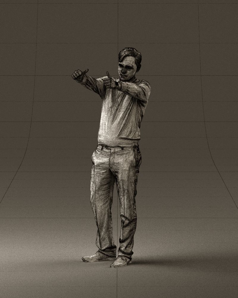 Man in blue top holding hans as photographer 0838 3D model_32