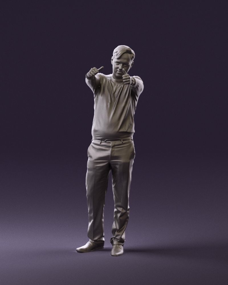 Man in blue top holding hans as photographer 0838 3D model_34