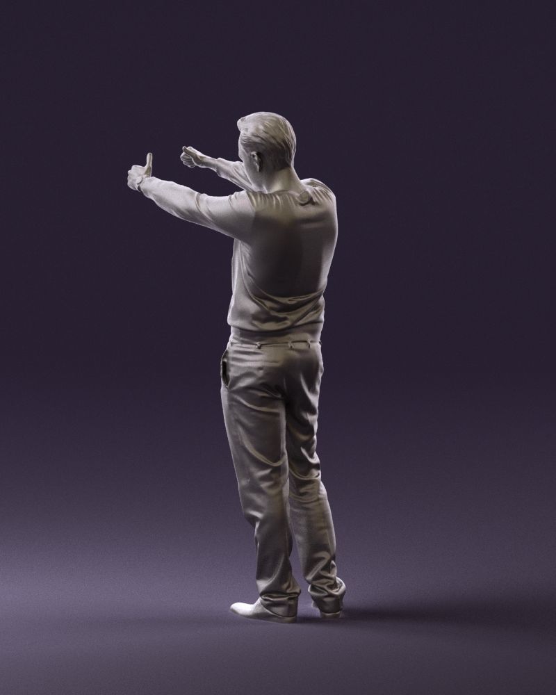 Man in blue top holding hans as photographer 0838 3D model_22