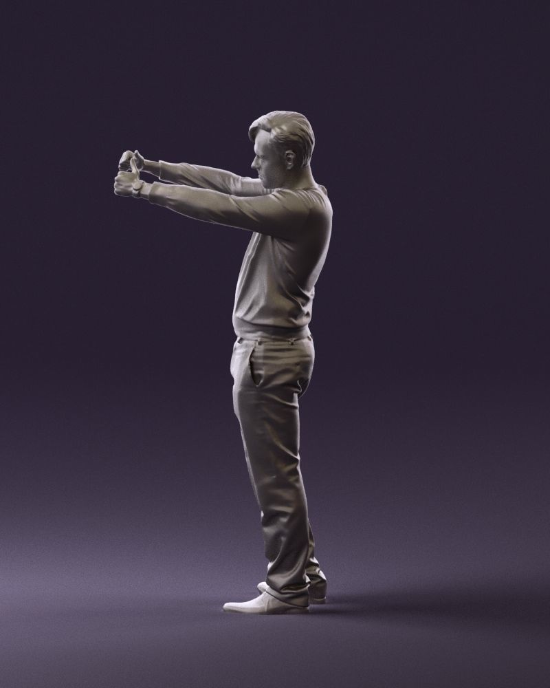 Man in blue top holding hans as photographer 0838 3D model_25