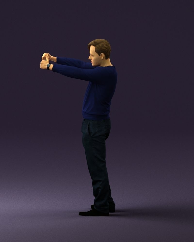 Man in blue top holding hans as photographer 0838 3D model_24