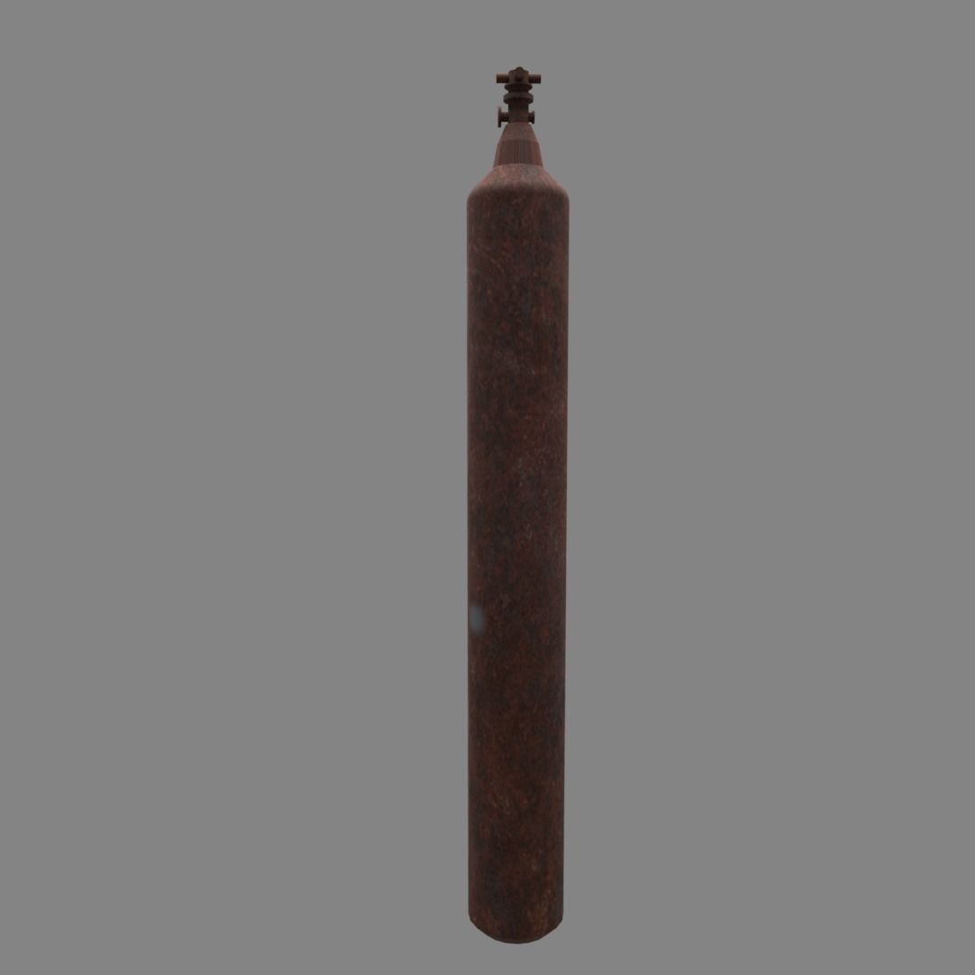 oxygen cylinder rusted Low-poly 3D model_6