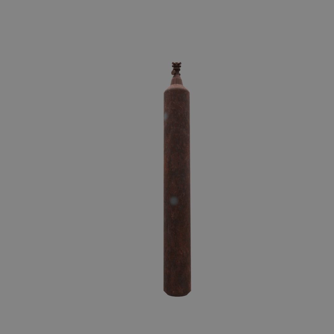 oxygen cylinder rusted Low-poly 3D model_12