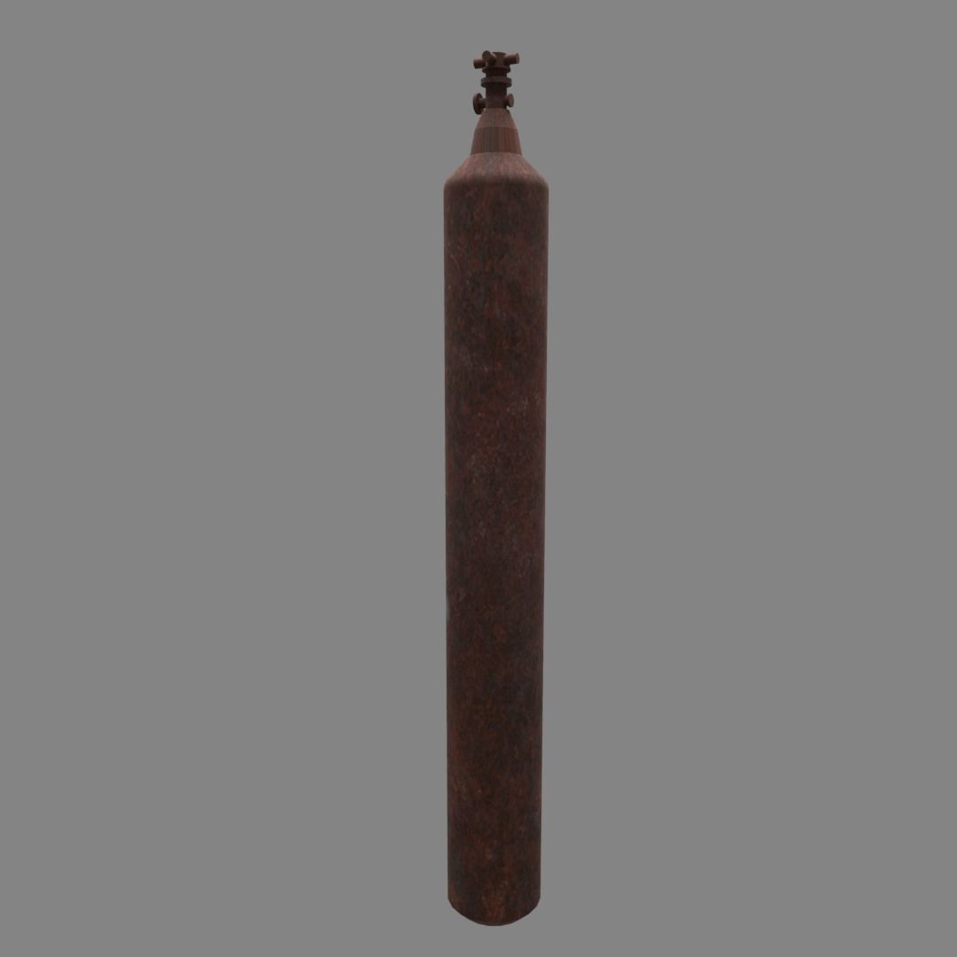 oxygen cylinder rusted Low-poly 3D model_20