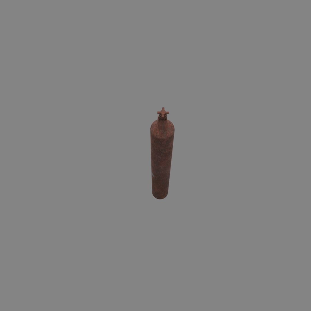 oxygen cylinder rusted Low-poly 3D model_11