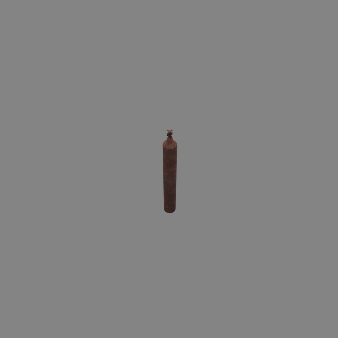 oxygen cylinder rusted Low-poly 3D model_2