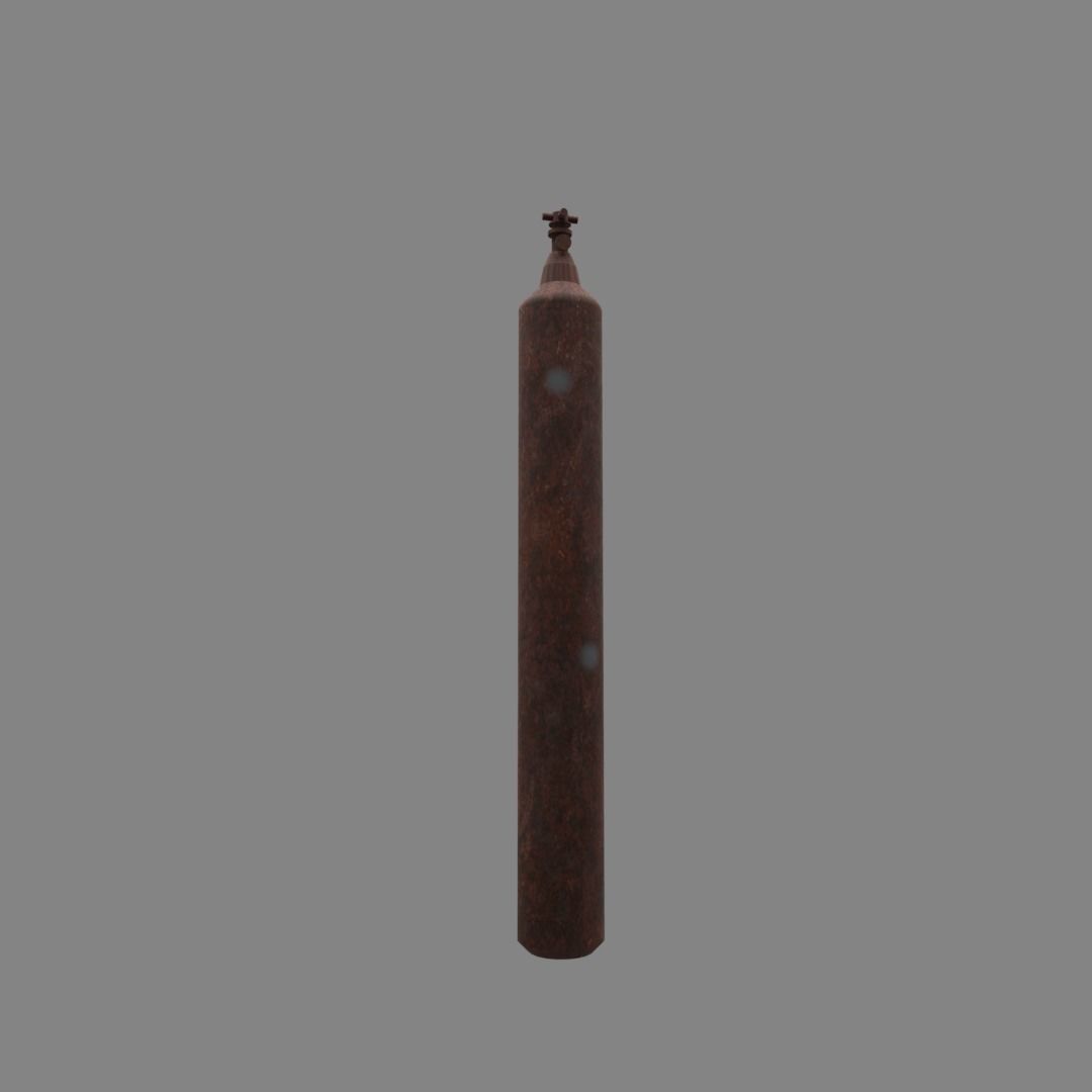 oxygen cylinder rusted Low-poly 3D model_13