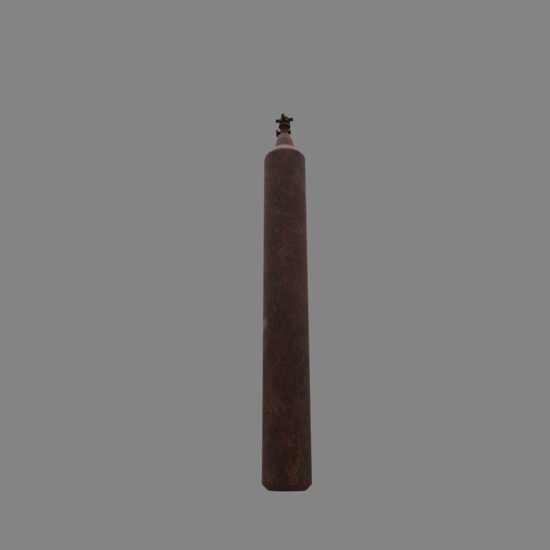 oxygen cylinder rusted Low-poly 3D model_7