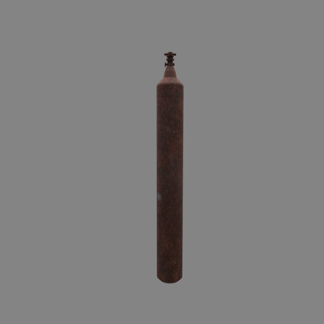 oxygen cylinder rusted Low-poly 3D model_5
