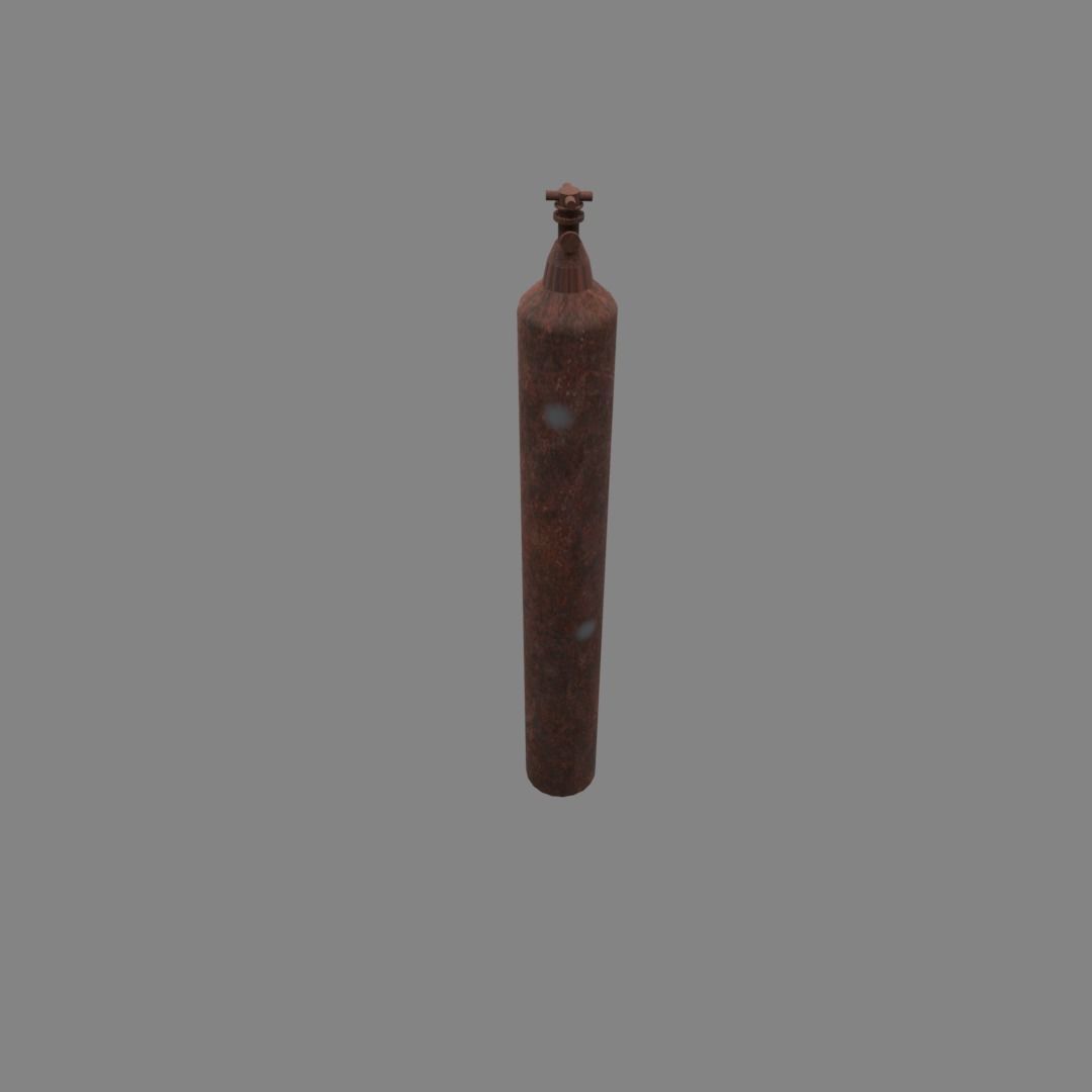 oxygen cylinder rusted Low-poly 3D model_10