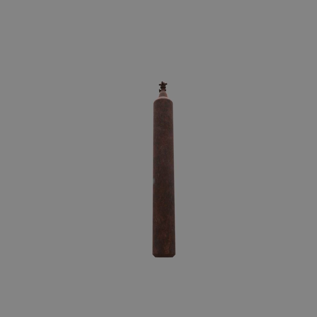 oxygen cylinder rusted Low-poly 3D model_14