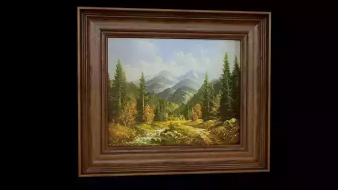 River Forest Oil Painting