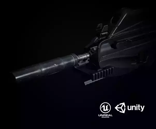 FN F2000 PBR Low-poly 3D model