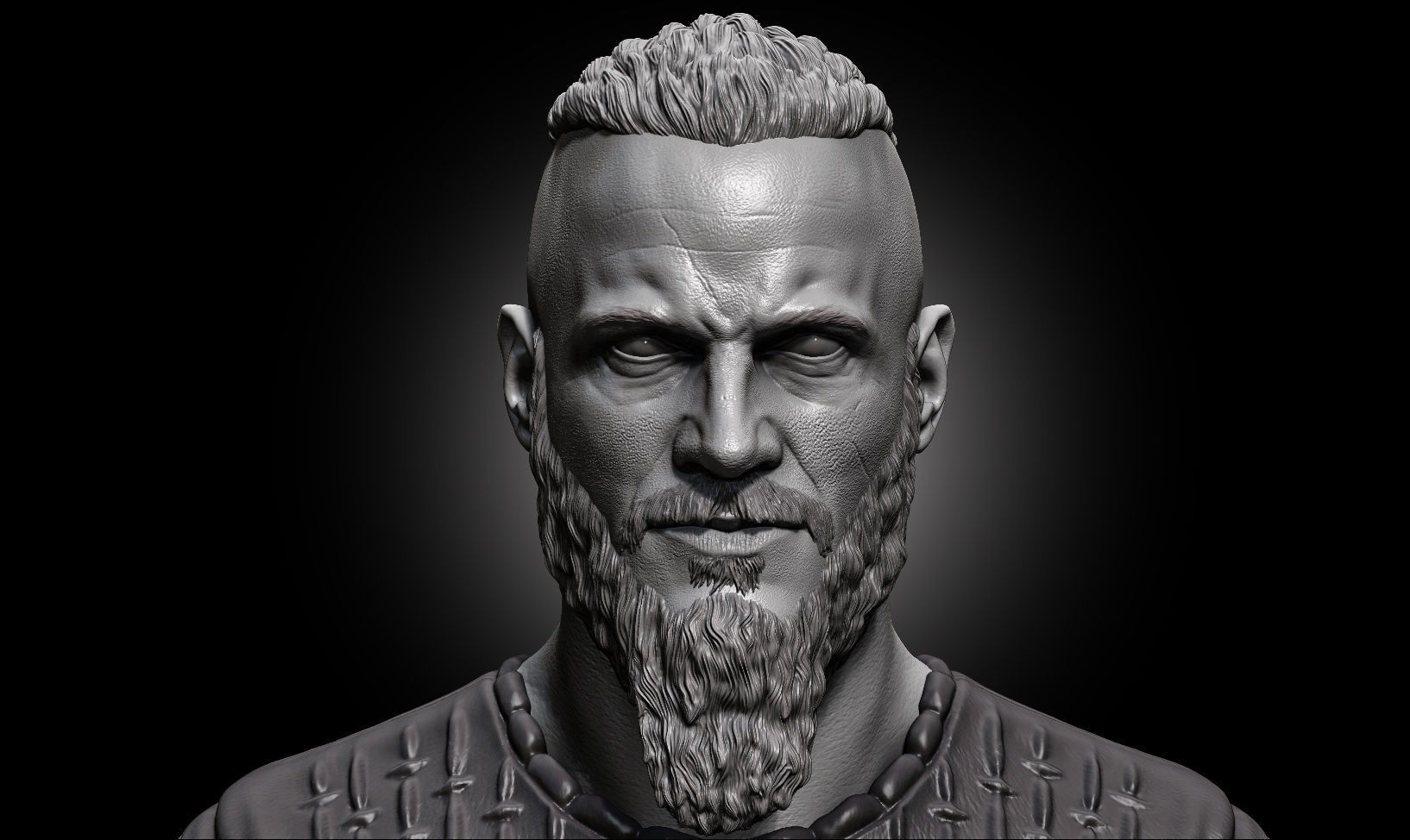 Ragnar Lothbrok Bust 3D print model_1