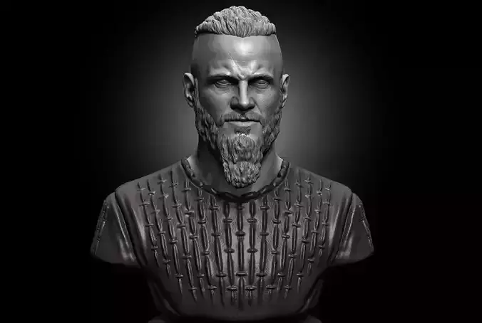 Ragnar Lothbrok Bust 3D print model