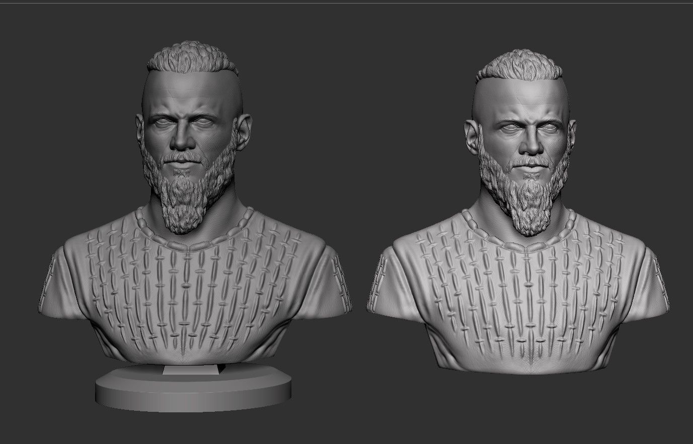 Ragnar Lothbrok Bust 3D print model_9