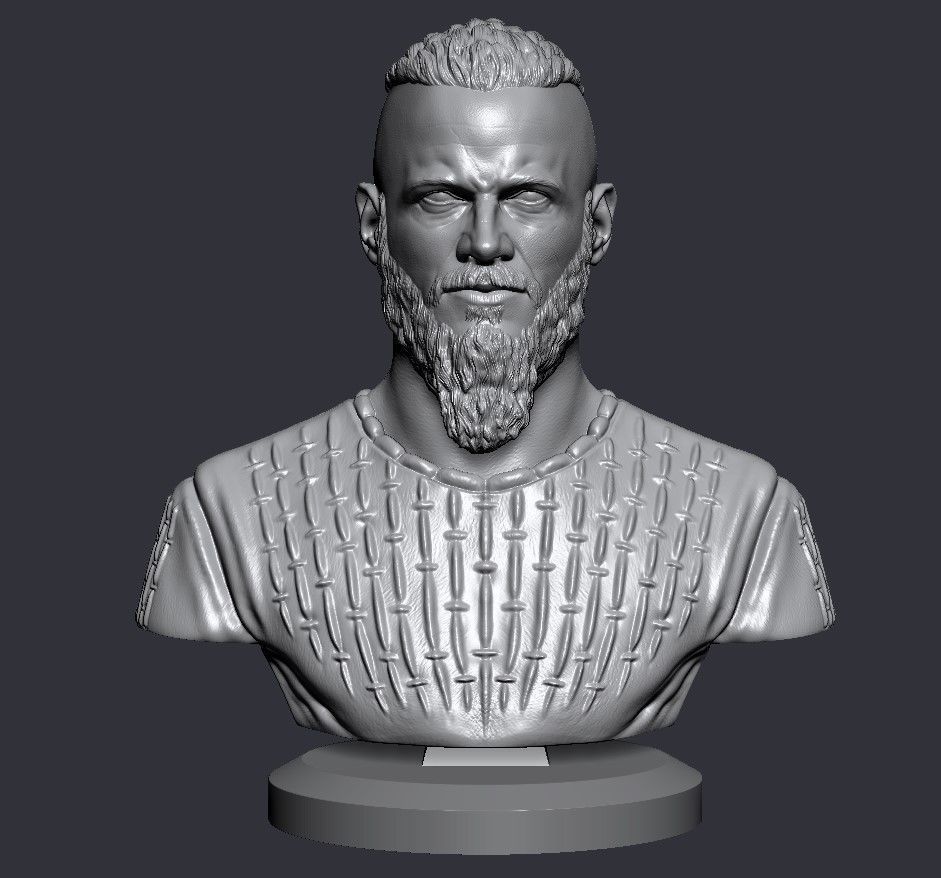 Ragnar Lothbrok Bust 3D print model_11
