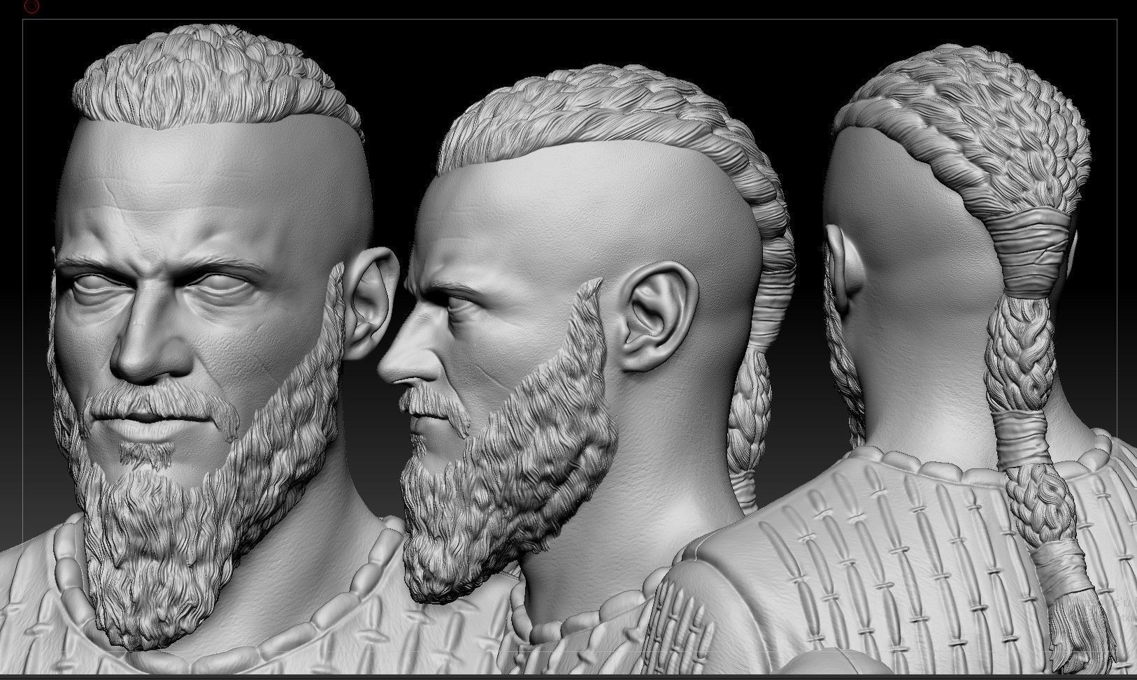 Ragnar Lothbrok Bust 3D print model_10