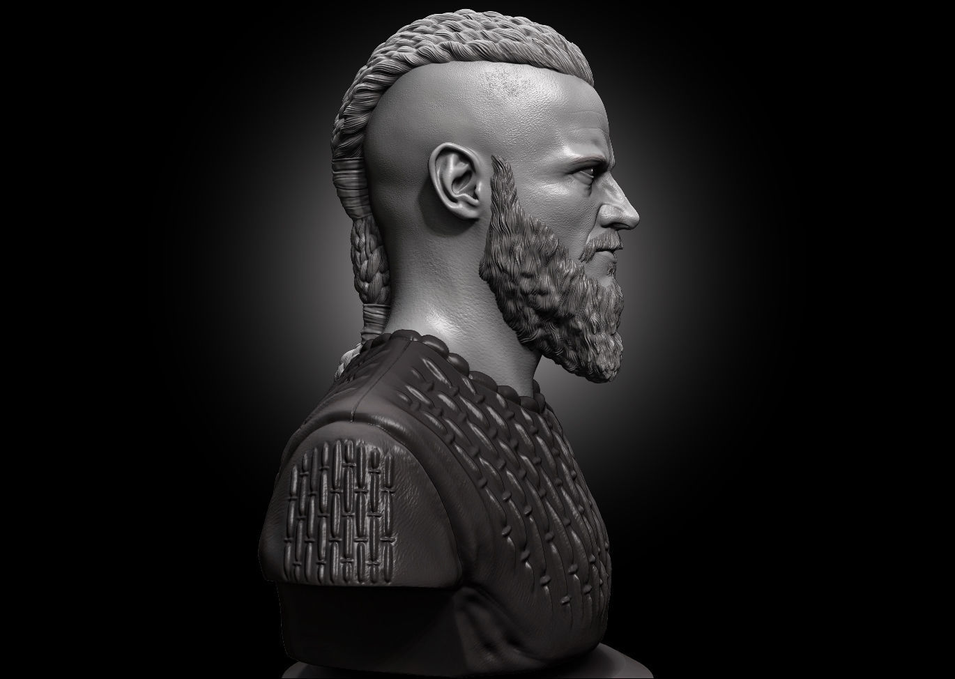 Ragnar Lothbrok Bust 3D print model_4