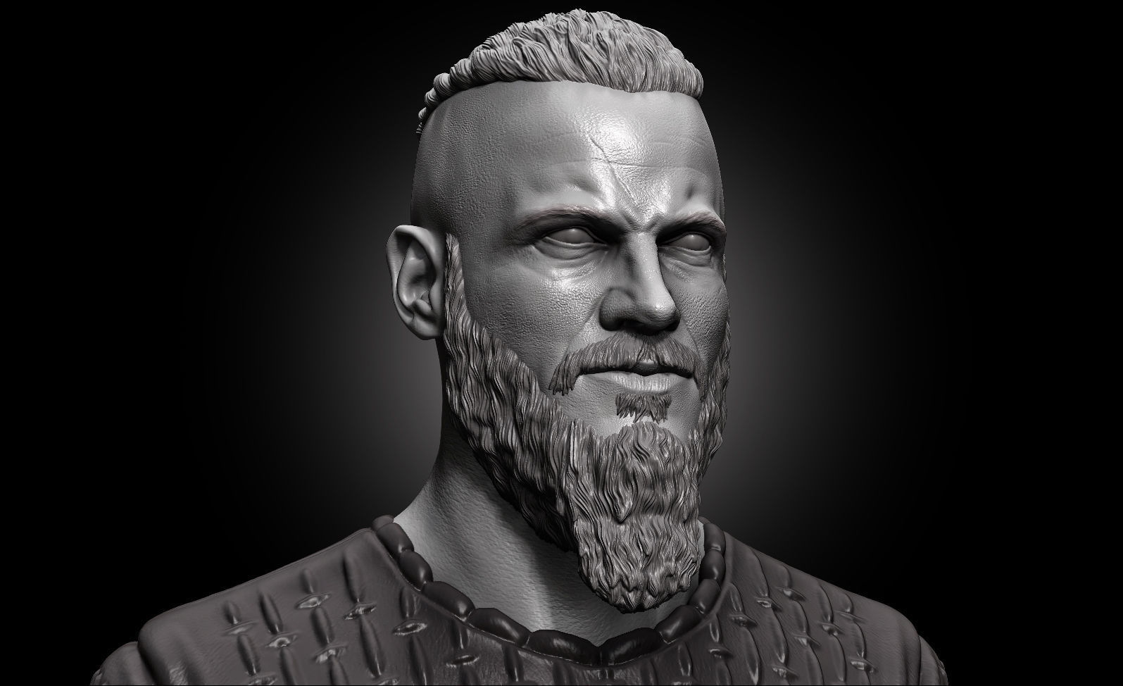Ragnar Lothbrok Bust 3D print model_2