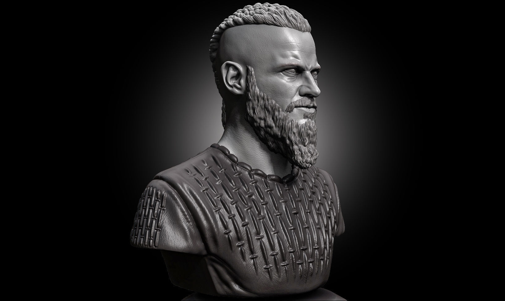 Ragnar Lothbrok Bust 3D print model_3