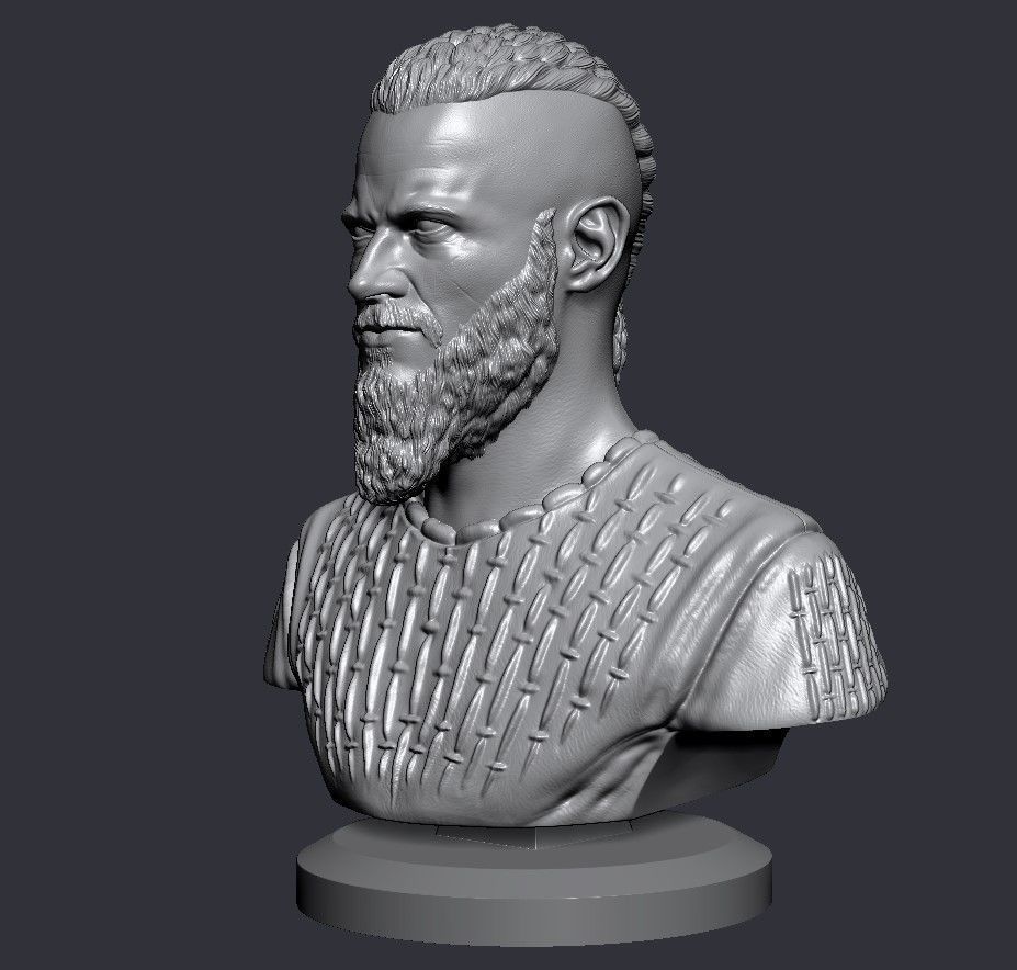 Ragnar Lothbrok Bust 3D print model_12