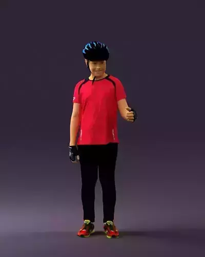 Young man in bikerider suit 0842