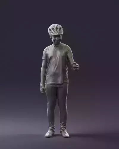 Young man in bikerider suit 0842 3D Print Ready 3D print model