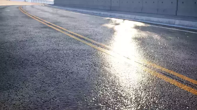 Wet clean road texture