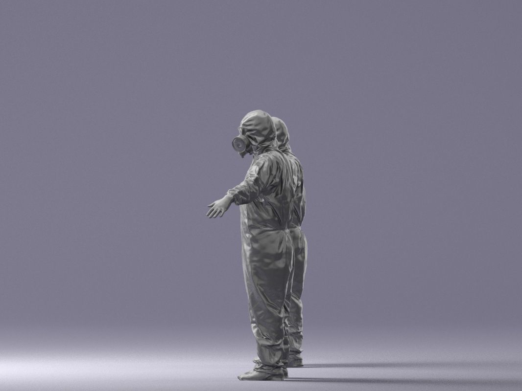 000343 Disinfector in Protective Suit T pose 0329 3dp 3D print model_9